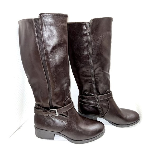 Croft & Barrow Shoes - Croft & Barrow Karaa Women's Knee-High Boots RN73277  Size 9.5 in Dark Brown